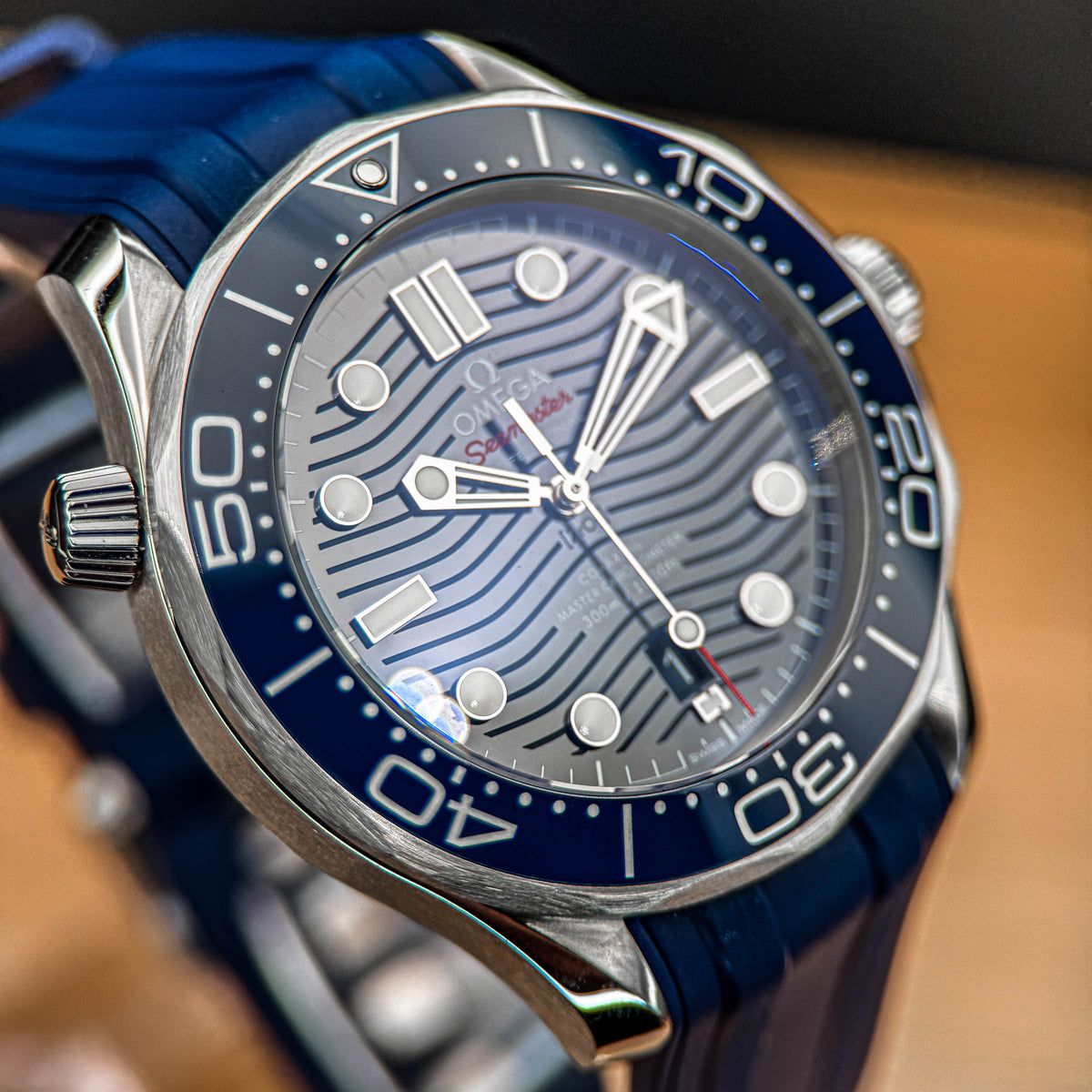 Omega Seamaster Diver 300M Co-Axial Master Chronometer 42mm — Blue Dial — Full Set